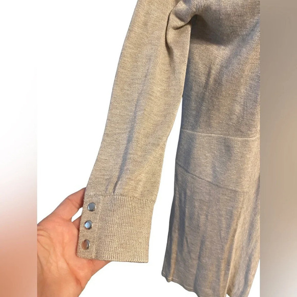 NWT Joan Voss Open Front Cardigan Oatmeal Sz S - Picture 5 of 8